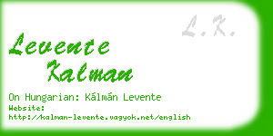 levente kalman business card